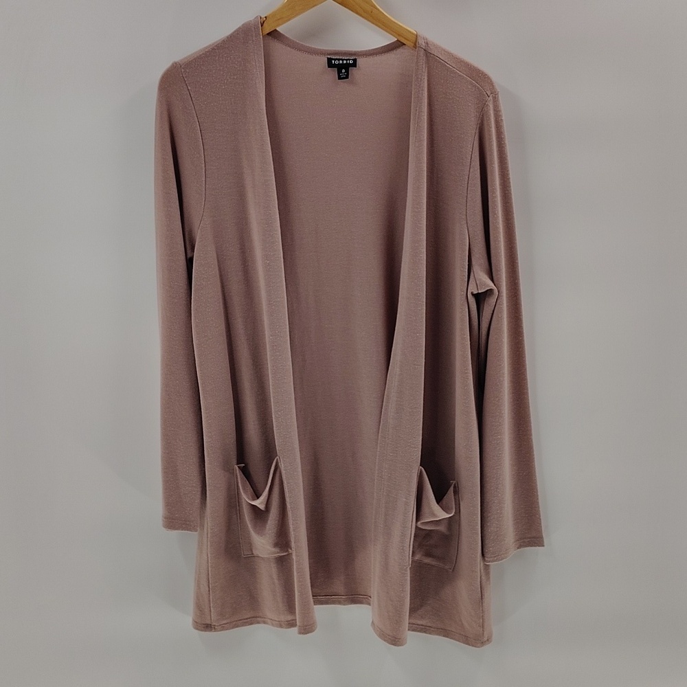 Torrid Open Front Cardigan Lightweight Sweater Size Large Light Purple